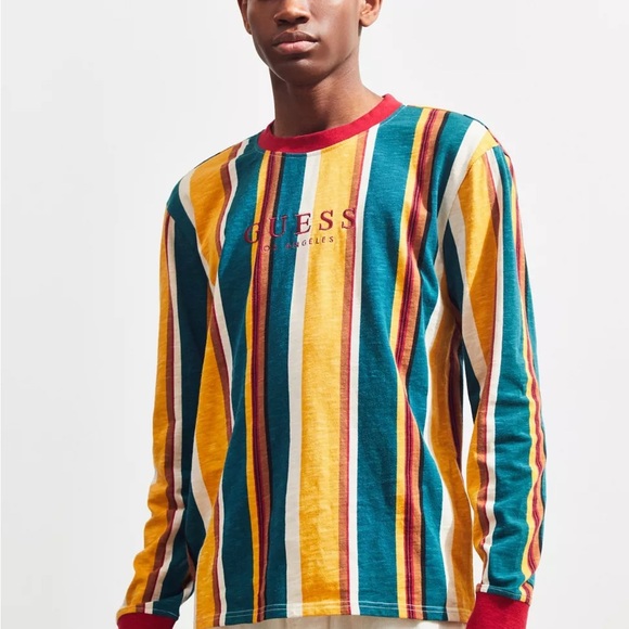 Vintage Y2K Guess Originals x Asap Rocky Sayer Striped Longsleeve T Shirt Lg - Picture 6 of 7